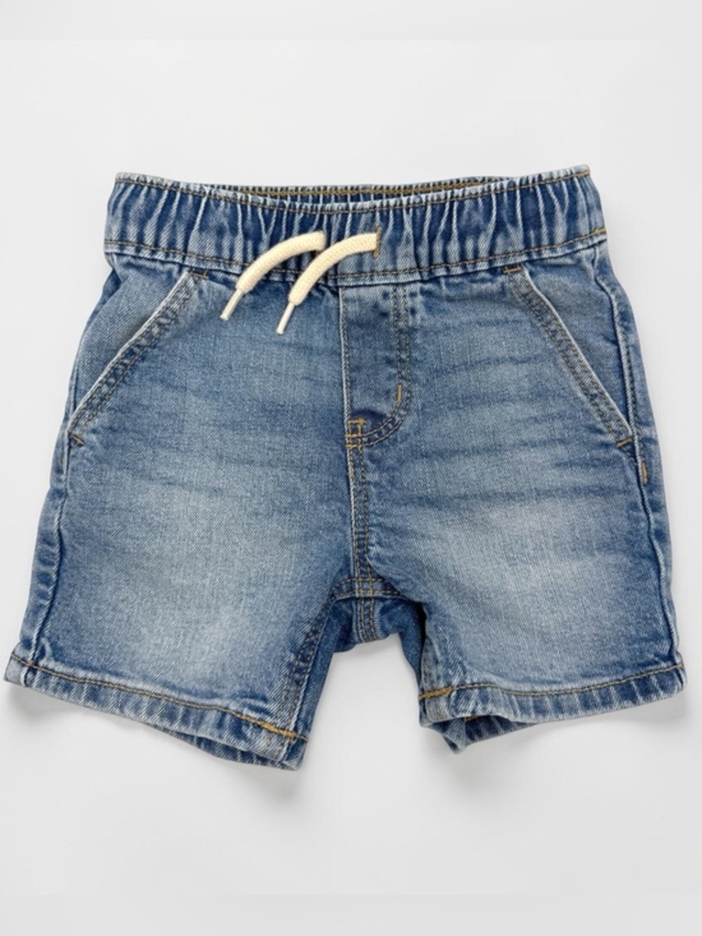 Old Navy Light Blue Denim Pull-On Shorts with Drawstring 18-24 Months